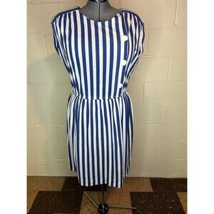dress knit striped blue white